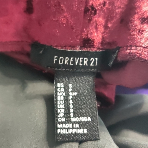 Velvet burgundy leggings - Picture 3 of 4